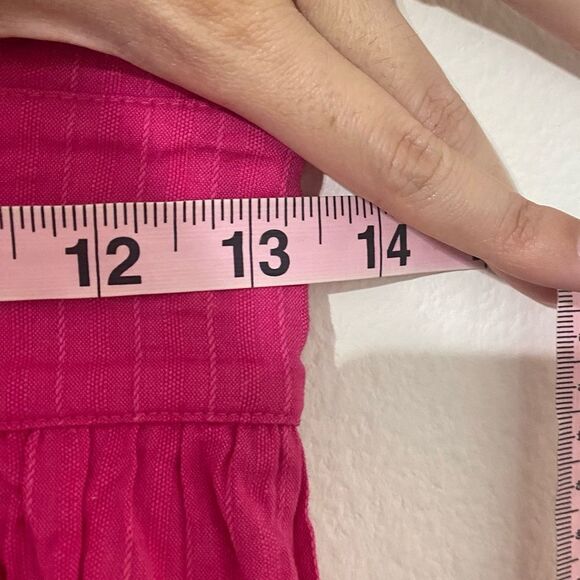 LOFT Pink Flutter Sleeve Cut Out Back Tiered Midi Dress Cotton Lined Size 2 - Picture 14 of 16